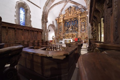 France, Var, the Dracenie, Les Arcs-sur-Argens, Sainte Roseline chapel and abbey church of the former La Celle-Roubaud monastery, baroque altar