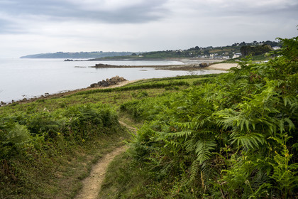 France, Finistère (29), Plougasnou, Primel-Trégastel, la Pointe de Primel à l'extrémité de la Baie de Morlaix, sur le GR 34