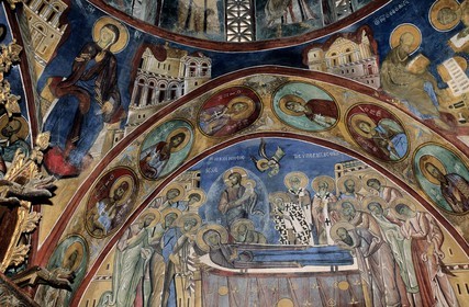 Chypre, région du Centre, montagnes du Troodos, fresques de l' église Panayia tou Arakou