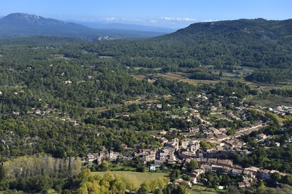 France, Var, Provence Verte (Green Provence), village of Bras next to Saint Maximin (aerial view)