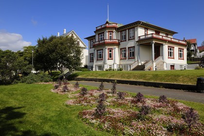 Islande, Reykjavik, musée de l'histoire de l'industrie dans une ancienne villa du parc Hallargardur au bord du lac Tjörnin