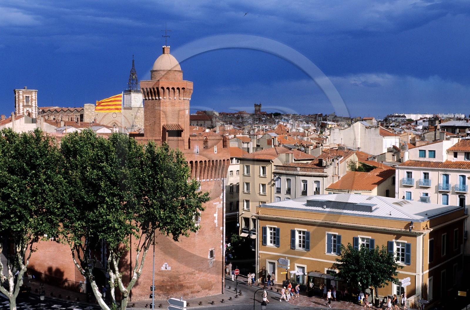 France, Pyrenees Orientales, Perpignan, old town and the Castillet, part of the old walls