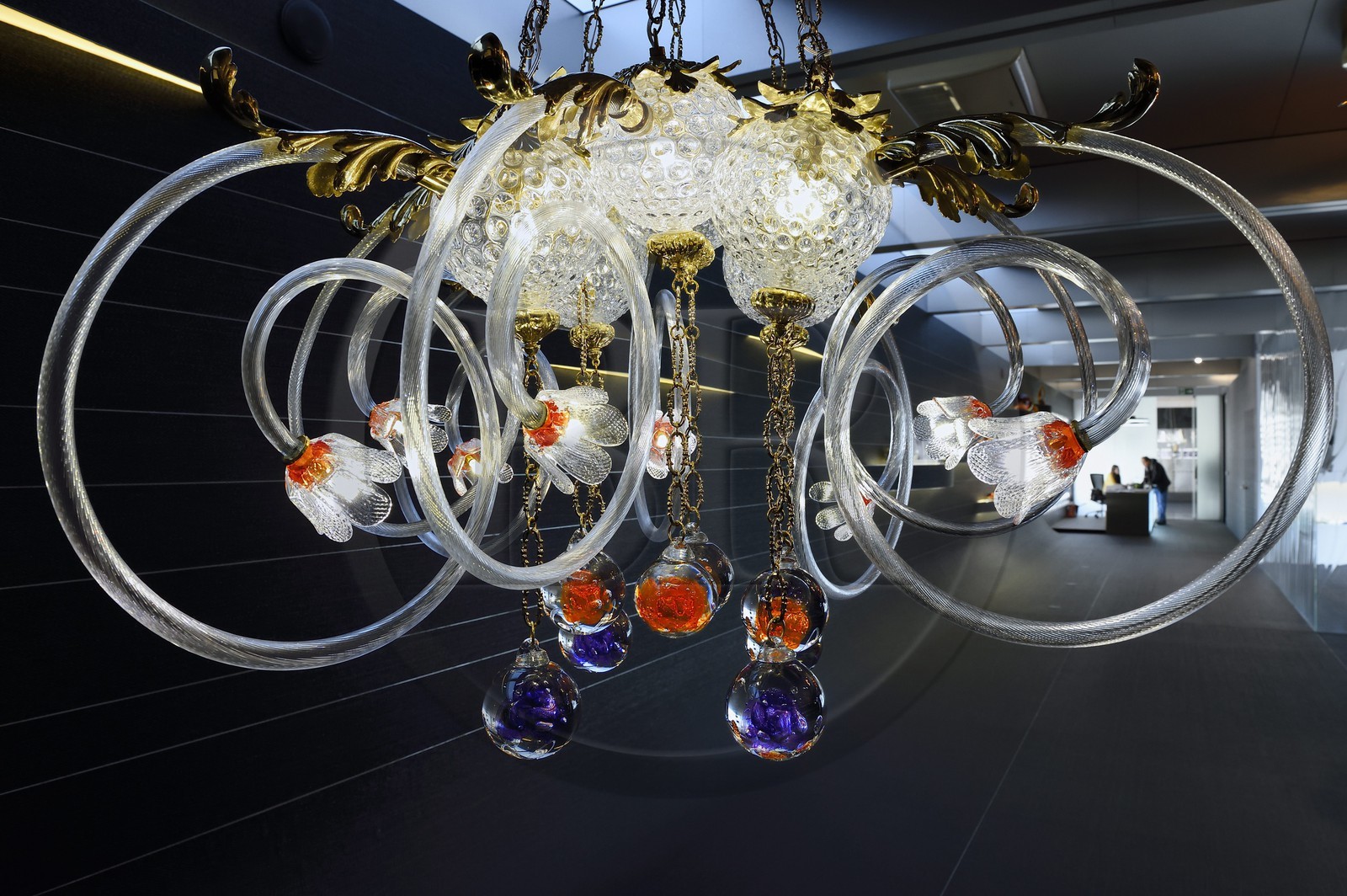 Czech Republic, Prague, Lasvit glassware show room, luster