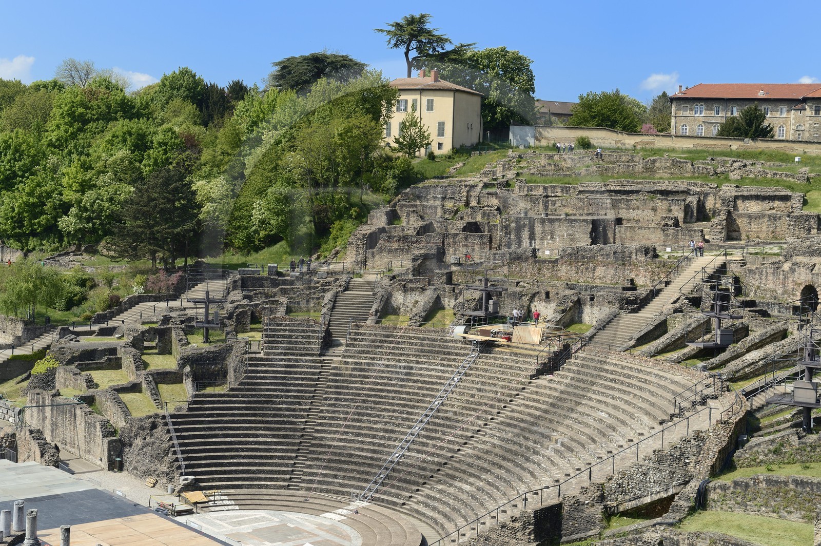 France, Rhône (69), Lyon, site historique classé Patrimoine Mondial de l'UNESCO, colline de Fourvière, théâtre romain