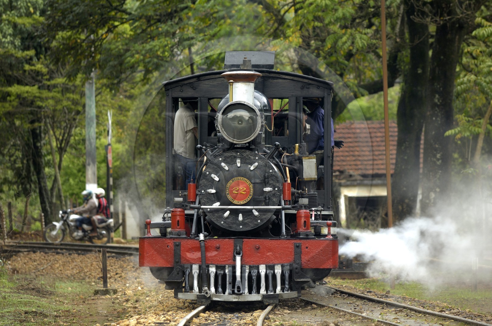 Brésil, Etat du Minas Gerais, Tirandentes, le train vapeur Maria Fumaça qui fait la liason avec Sao Joao del Rei