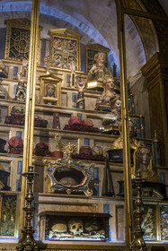 Portugal, Lisbon, Bairro Alto, Saint-Roch church (Igreja de Sao Roque) from the 16th century, relics of the altar of the Holy Virgins