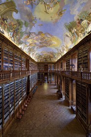 République Tchèque, Prague, centre historique classé Patrimoine Mondial de l'UNESCO, quartier de Strahov, bibliothèque du Monastère de Strahov, bibliothèque philosophique