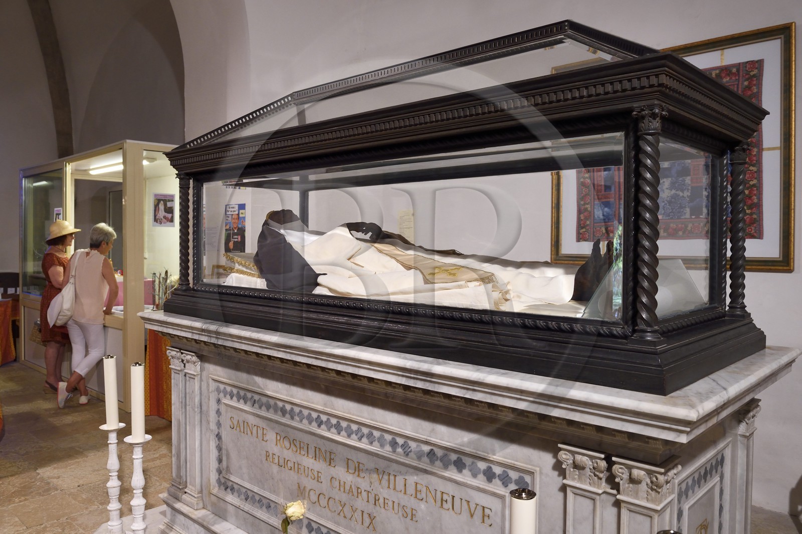 France, Var, the Dracenie, Les Arcs-sur-Argens, Sainte Roseline chapel and abbey church of the former La Celle-Roubaud monastery, St. Roseline mummy who died in 1329 at age 66