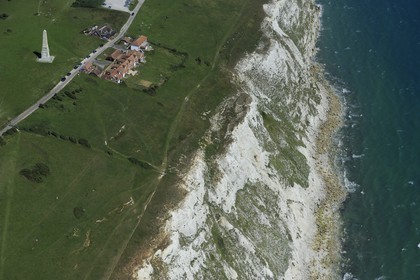 Royaume-Uni, Angleterre, Hampshire, Ile de Wight, falaises de Culver Down (vue aérienne)