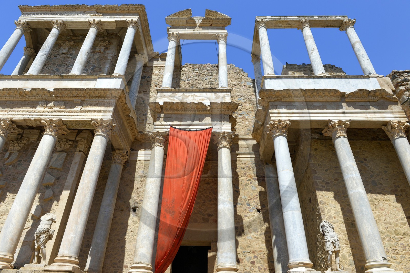 Spain, Estremadura, Merida, Roman theater built by the son in law of Augustus in 24 BC, listed as World Heritage by UNESCO