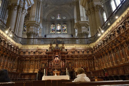 Spain, Andalusia, Malaga, the cathedral, Catedral Basílica de la Encarnacion, choir closure stalls