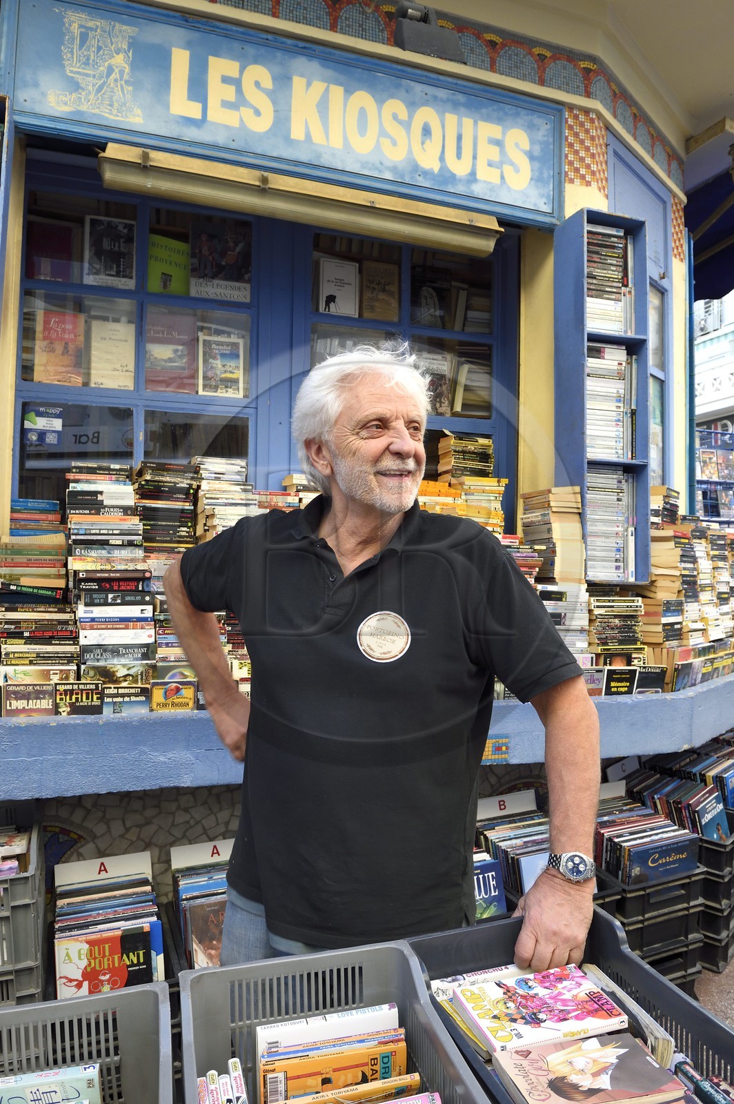 France, Var (83), Toulon, Les Kiosques, David, bouquiniste de la rue Prosper Ferrero