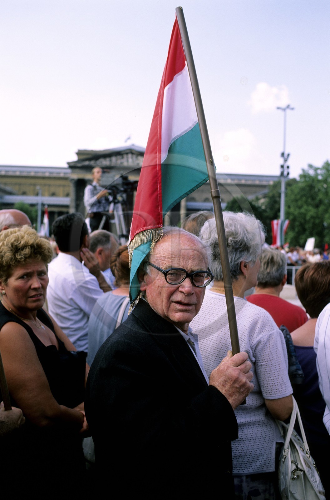 Hungary, Budapest (Pest), riot on the heroes square for the national holiday august 20