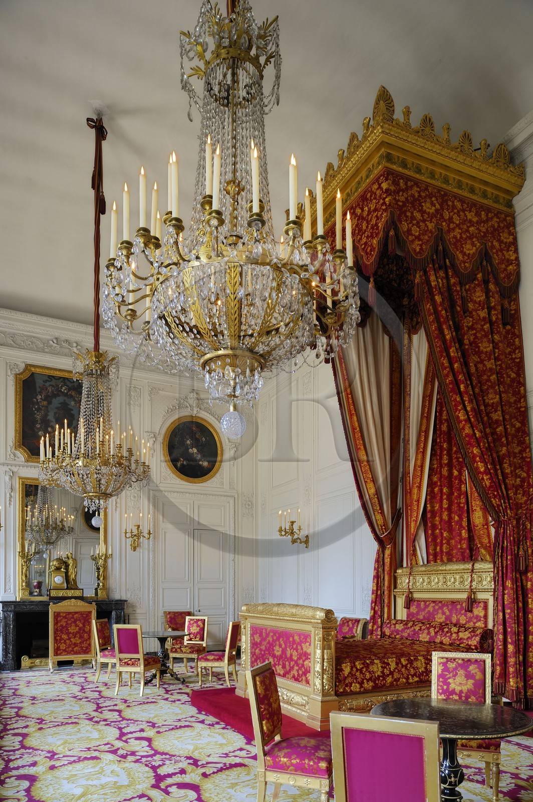 France, Yvelines, Chateau de Versailles, listed as World Heritage by UNESCO, the Grand Trianon, the Queen of Belguim's bedroom