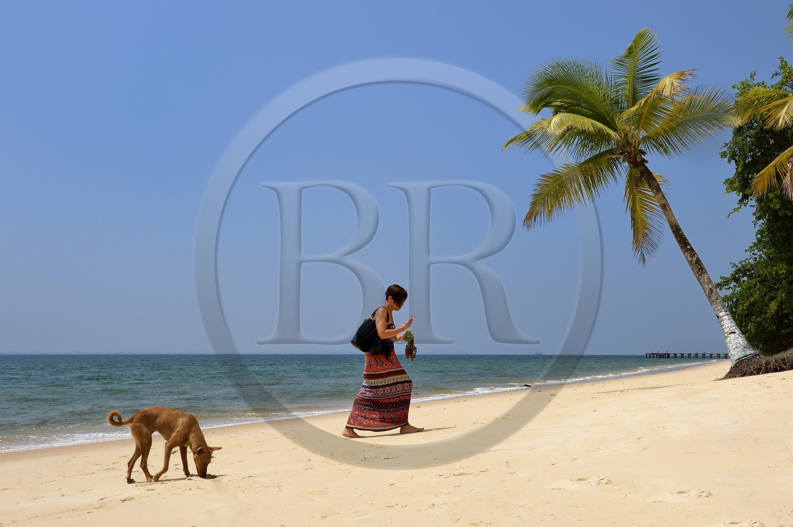 Gabon, Estuaire Province, the Pointe Denis beach facing Libreville on the other side of the estuary of the Gabon
