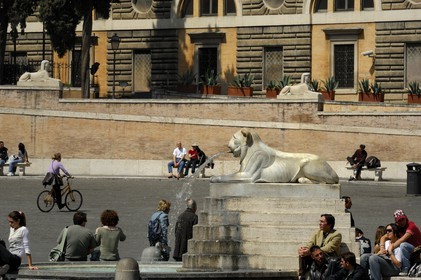 Italie, Latium, Rome, centre historique classé Patrimoine Mondial de l'UNESCO, piazza del Popolo