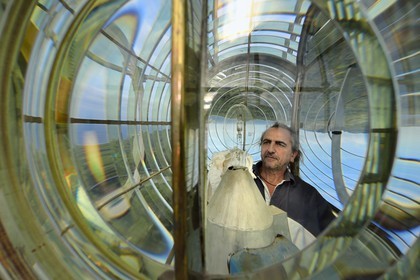 France, Var, Iles d'Hyeres, Parc National de Port Cros (National park of Port Cros), Porquerolles island, Emmanuel Rapenne is the Porquerolles lighthouse keeper