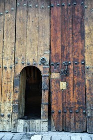 Azerbaijan, Shaki, the caravanserai entrance door