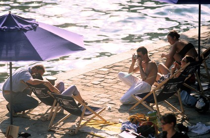 France, Paris (75), Paris-Plage fête tenue au mois d'août sur les quais de Seine fermés au trafic automobile