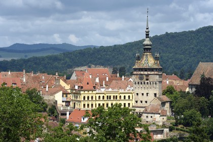 Romania, Transylvania, Sighisoara, one of the seven saxon fortified cities in Transylvania, listed as World Heritage by UNESCO, Turnul cu ceas (the clock tower)