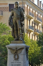 France, Haute Corse, Corte, the statue of the Duke of Padua, cousin of Napoleon and General of the Empire