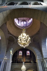 France, Haute Loire, Le Puy en Velay, Routes of Santiago de Compostela, the 12th century Our Lady (Notre-Dame-de-l'Annunciation) cathedral listed as World heritage by UNESCO, the dome overlooking the choir