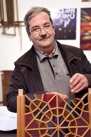 Azerbaijan, Shaki, Shabaka are stained glass windows built in wood frames without glue or nails, the master of Shabaka Resulov Tofig