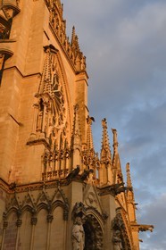 France, Moselle (57), Metz, la cathédrale Saint-Etienne en pierre de Jaumont, la facade occidentale au-dessus du portail principal