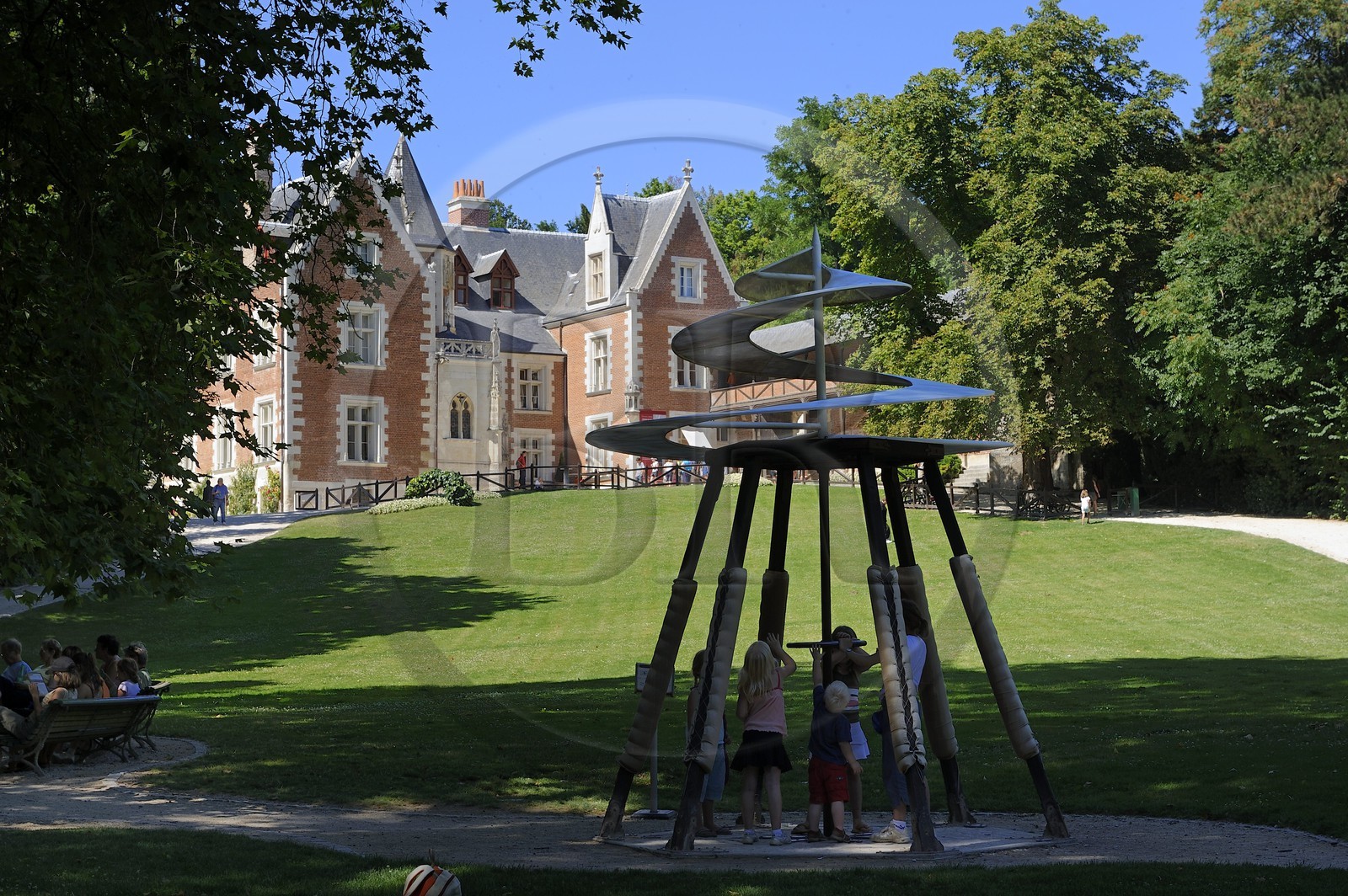 France, Indre-et-Loire (37), vallée de la Loire classée Patrimoine Mondial par l'UNESCO, Amboise, château du Clos Lucé, parc Leonardo Da Vinci (dernière demeure de Léonard de Vinci)