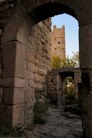 France, Haut Rhin, the three donjons of Eguisheim in the Vosges Massif