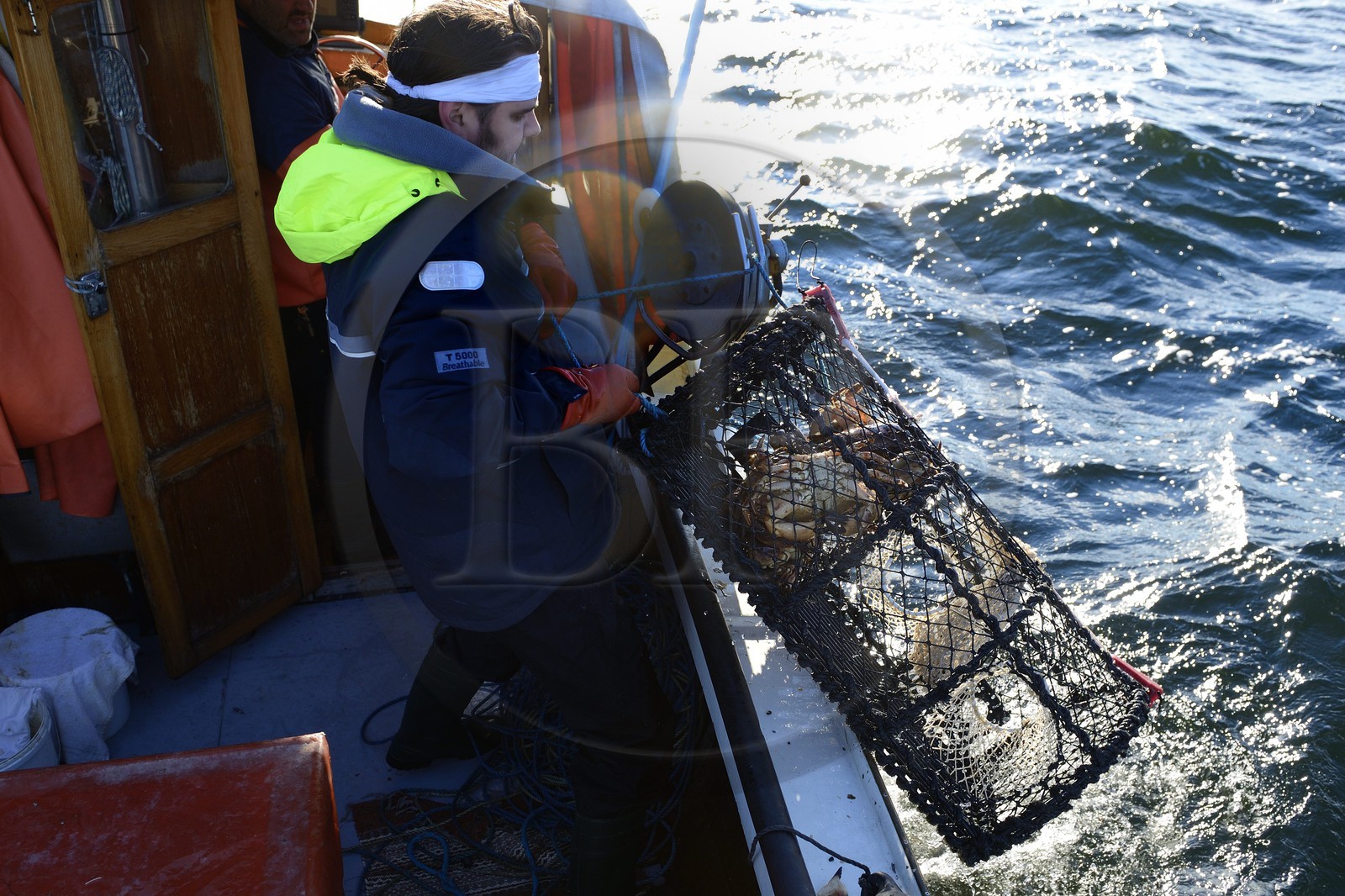 Sweden, Västra Götaland, Koster Islands, out to sea to retrieve lobster traps