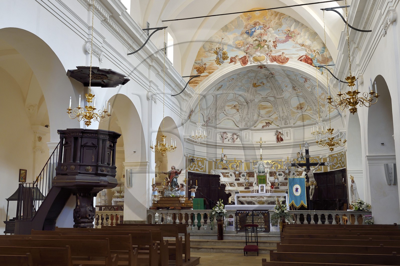 France, Corse-du-Sud (2A), Bonifacio, Ville Haute, l'église Saint Marie majeure