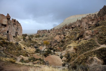 Turquie, Anatolie Centrale, province de Nevsehir, Cappadoce classée Patrimoine Mondial de l'UNESCO, ancien village troglodytique de Zelve