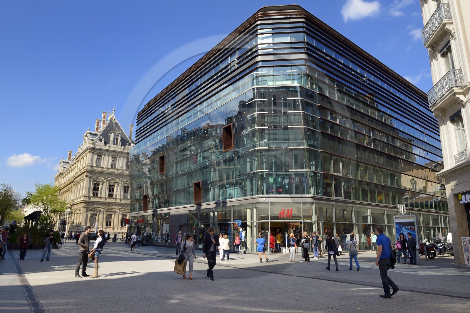 France, Rhone, Lyon, historical site listed as World Heritage by UNESCO, rue de la République, the Monoprix Grand Bazar de Lyon (2007) by architect Jean-Pierre Buffi and Philippe de Fouchier