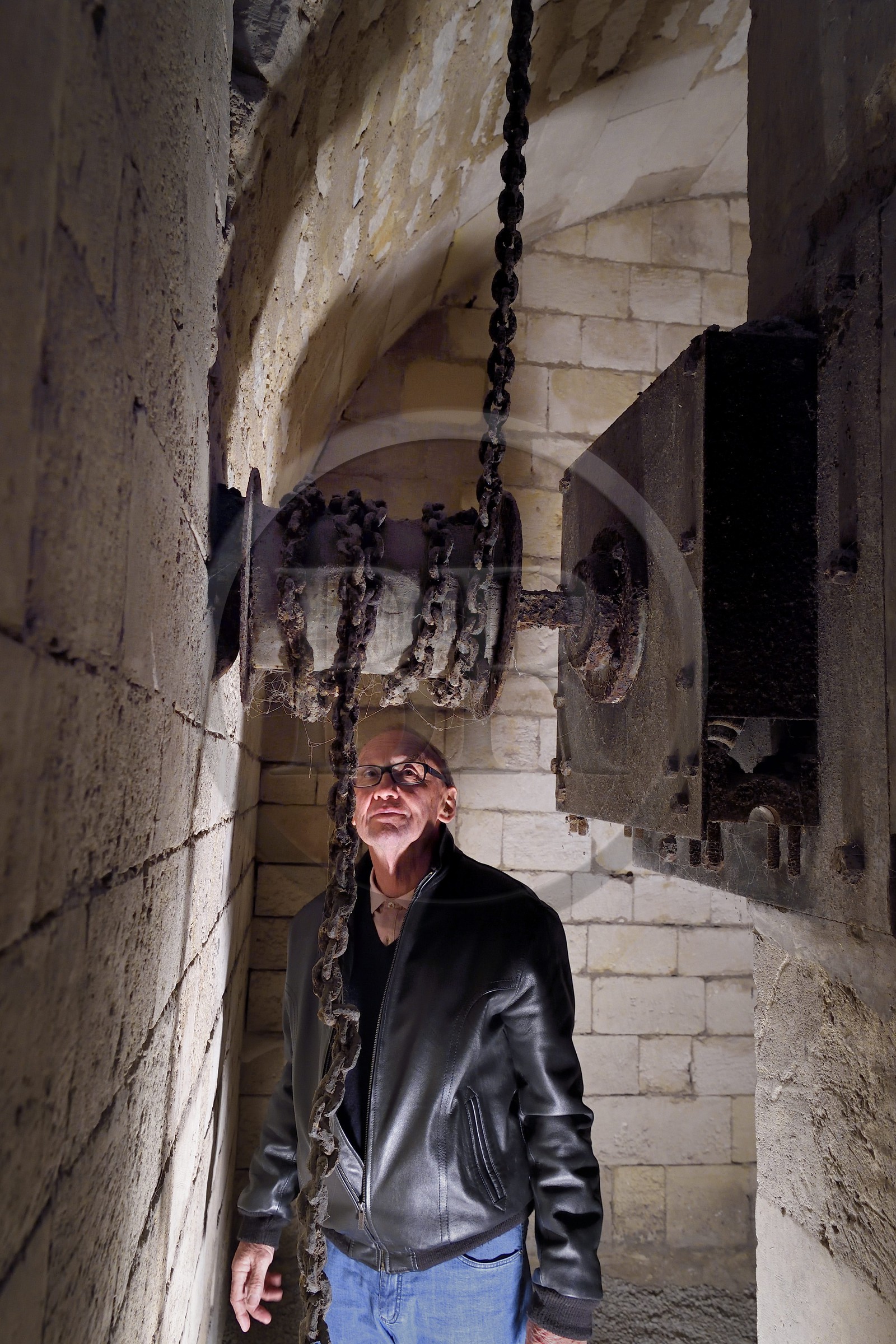 France, Charente-Maritime (17), La Rochelle, la Porte Royale construite entre 1706 et 1723, mécanisme de pont-levis, Jean-Pierre Guemas