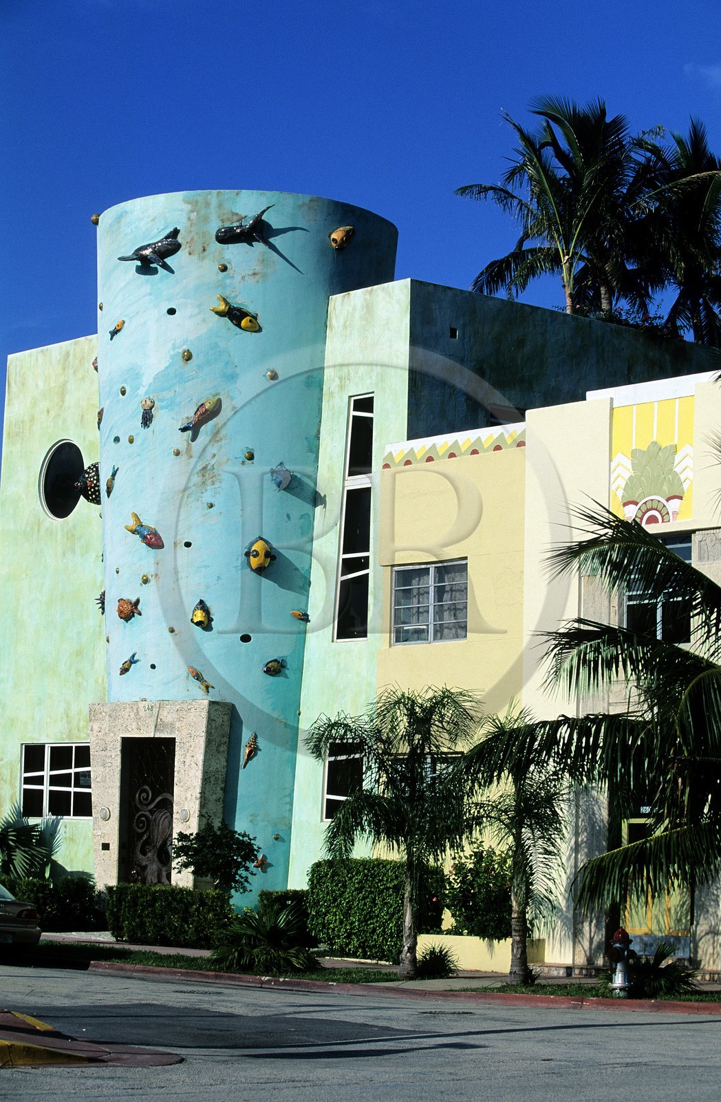 United States, Florida, Miami Beach, Art Deco District of South Beach, particular house on Meridian avenue