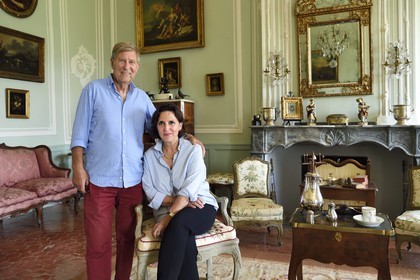 France, Vaucluse, Parc Naturel Regional du Luberon (Natural Regional Park of Luberon), Ansouis, labelled Les Plus Beaux Villages de France (The Most Beautiful Villages of France), Ansouis castle, 17th century appartment, the owners Gérard and Frédérique Rousset-Rouvière