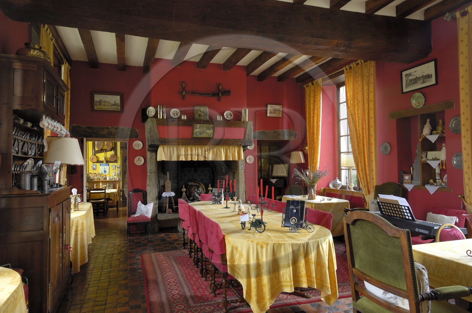 France, Manche (50), Hebecrevon, le château de la Roque, la salle à manger