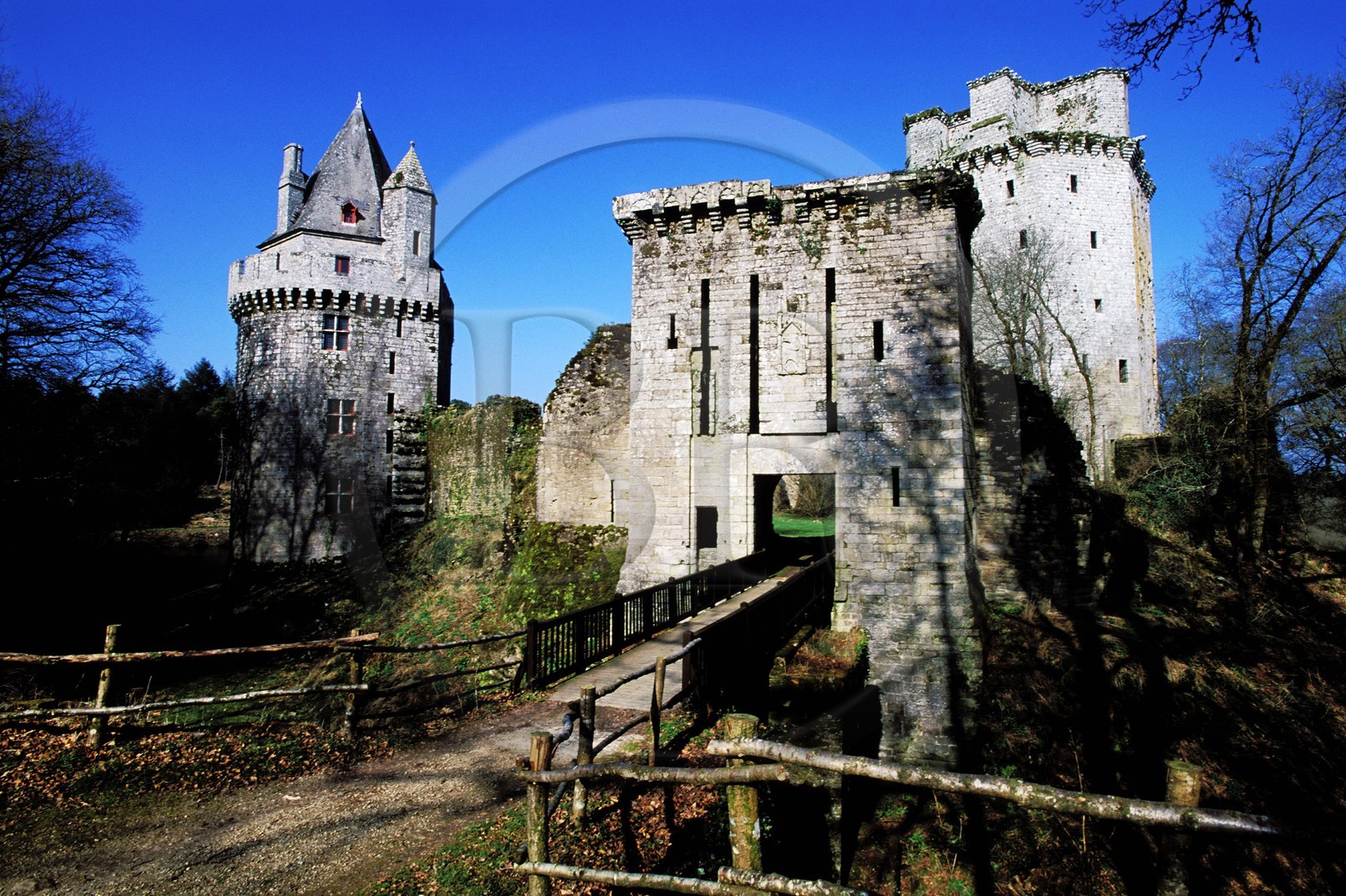 France, Morbihan (56), les ruines de la forteresse de Largoët près d'Elven
