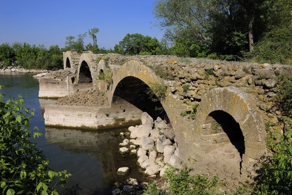 France, Herault, the Roman Bridge of St. Thibery allowed the Via Domitia to cross the river Herault