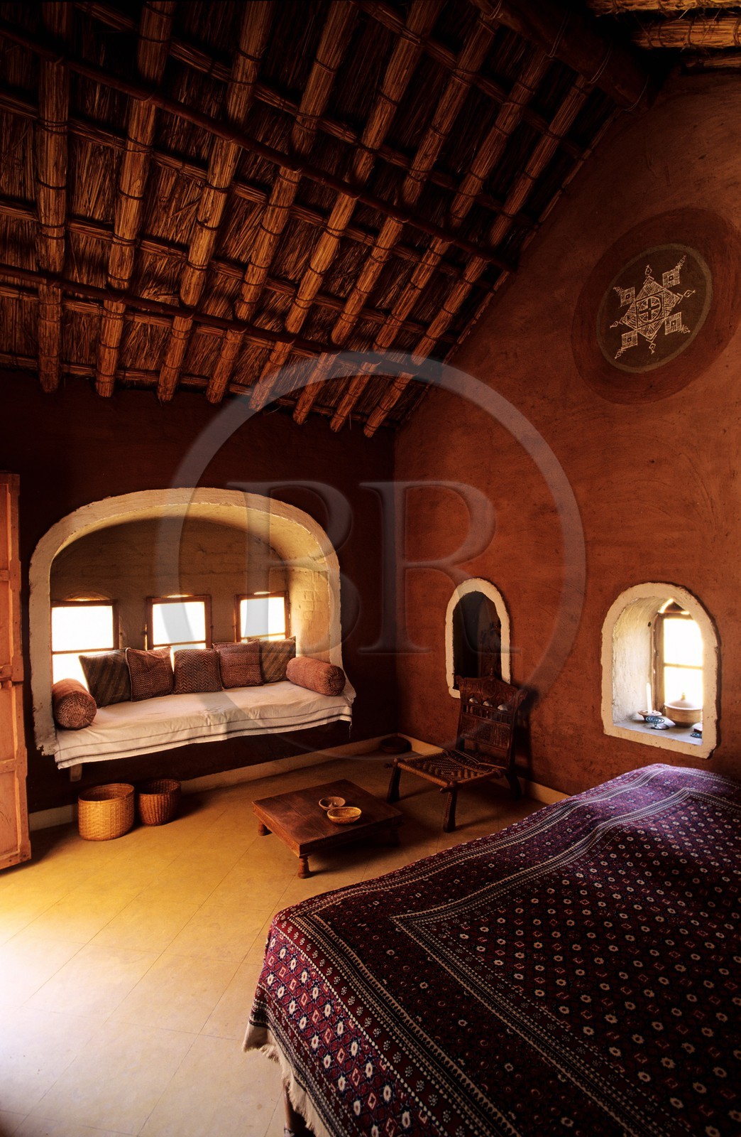 India, Rajasthan State, Nawalgarh, Apani Dhani guest-house, recreation of the local traditional housing and way of life