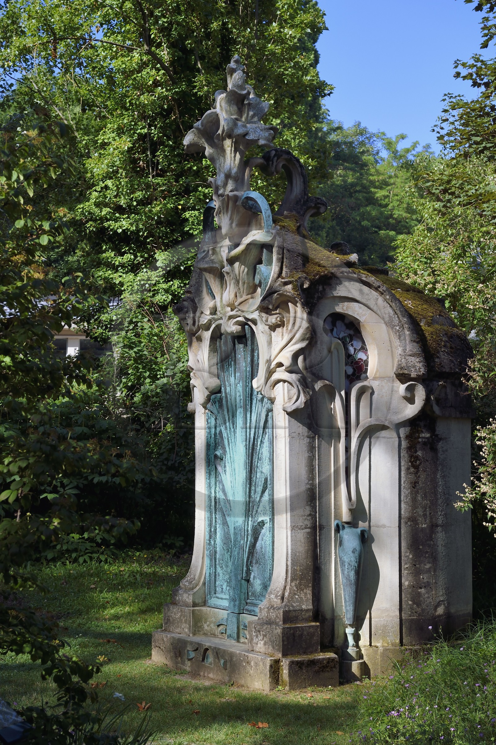 France, Meurthe-et-Moselle (54), Nancy, musée de l'Ecole de Nancy dans l'ancienne propriété d'Eugène Corbin, monument funéraire érigé en 1901 au cimetière de Préville oeuvre de l'architecte Girard et du sculpteur Pierre Roche