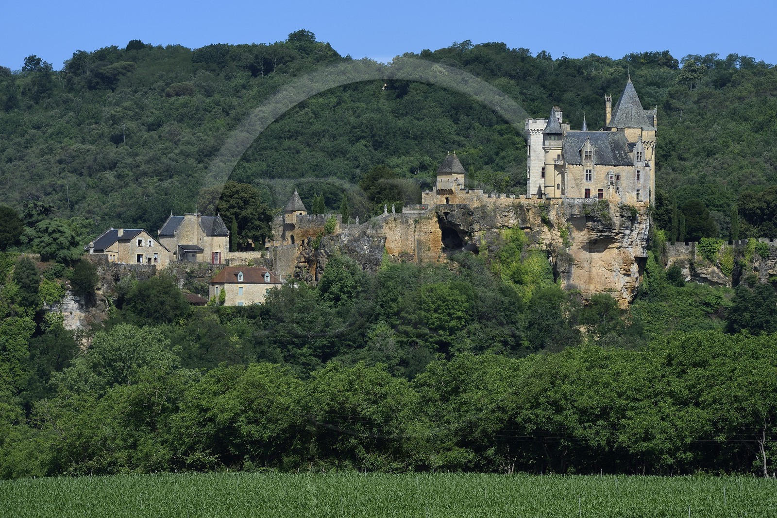 France, Dordogne (24), Périgord Noir, vallée de la Dordogne, Vitrac, chateau de Montfort