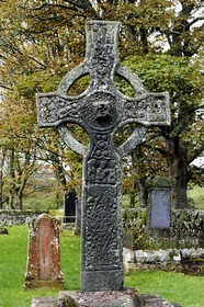 Royaume-Uni, Ecosse, Hébrides intérieures, Ile de Islay, kildalton church sur la côte Est, la Kildalton Cross (croix celtique de Kildalton) sculpté probablement dans la seconde moitié du VIIIème siècle