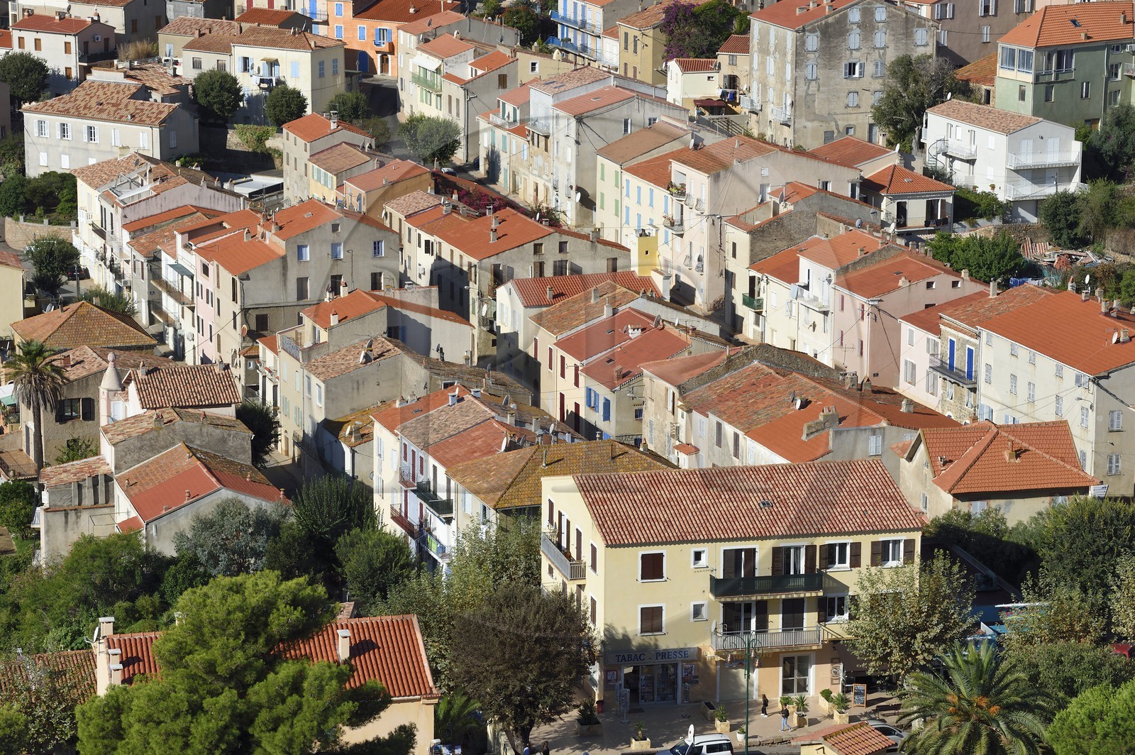 France, Corse-du-Sud (2A), Cargèse, le quartier historique construit par Marbeuf en 1773
