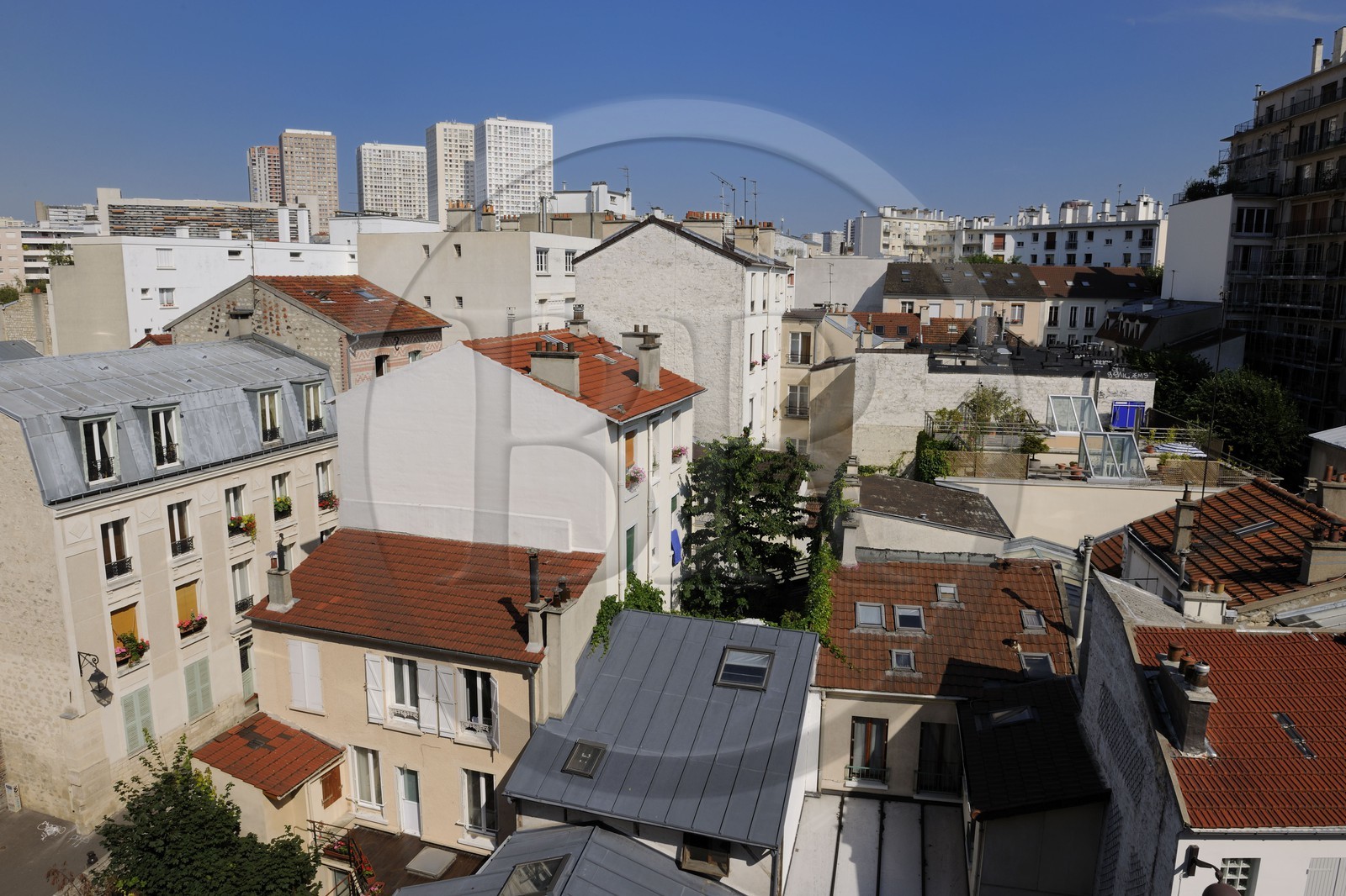 France, Paris (75), quartier de la Butte-aux-Cailles vers la rue Alphand