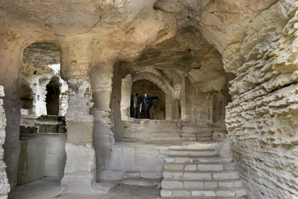 France, Gard (30), Beaucaire, abbaye troglodytique de Saint-Roman, l'ancienne chapelle de l'église abbatiale