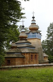 Poland, Sub-Carpathia, ethnographic park of Sanok (ecomuseum), wooden orthodox church of 1750 from the area of Lemkowie, listed as World Heritage by UNESCO