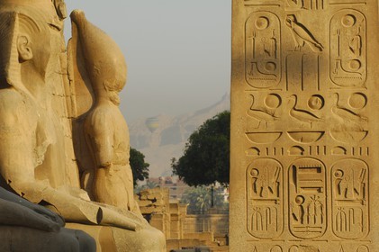 Egypt, Upper Egypt, Nile Valley, Luxor Temple listed as World Heritage by UNESCO, detail of the obelisk
