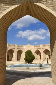 Iran, Yazd province, edge of the Dasht-e Kavir desert, Kharanaq old village, caravanserai dating from the time of the Qajar dynasty